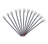 BTF-LIGHTING 3Pin WS2812B WS2811 SK6812 Connector 10mm Wide Single End with 15cm Cable LED Strip Solderless DIY Connector Adapter LED Flexible Strip Light 10pcs