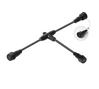 BTF-LIGHTING 5 PCS 3 Core 3PIN Grande Taille Plastique Noir Étanche IP65 T forme T Connecteur En T 2 Mâles Extrémités 1 Femelle Extrémité 0.75mm²/18AWG 22mm Écrou
