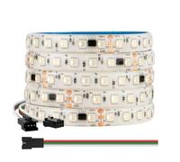 BTF-LIGHTING 5050SMD WS2814 IC RGBW 4in1 Bande LED Adressable RGB+Blanc Chaud 5M 84LEDs/m DC24V PCB Blanc IP65 étanche Dreamcolor pour Décoration intérieure DIY-Project(Bande seulement)