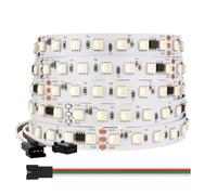 BTF-LIGHTING 5050SMD WS2814 IC RGBW 4in1 Bande LED Adressable RGB+Blanc Chaud 5M 84LEDs/m DC24V PCB Blanc IP30 Non étanche Dreamcolor pour Décoration intérieure DIY-Project(Bande seulement)