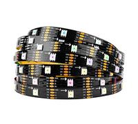 BTF-LIGHTING 5m SK9822(Similar to APA102C) 30 Pixels/Meter Non-imperméable à l'eau Data and Clock séparé DC5V Individuellement Adressable programmable Dream Color Black PCB