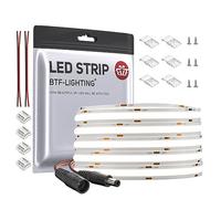 BTF-LIGHTING Bande LED FCOB COB Flexible Haute Densité Lumière Uniforme 14W/m 10M 528LED/m DC24V Blanc Naturel 4000K CRI 90+10mm Largeur Ruban LED pour Décoration (Pas d'Adaptateur ou de Contrôleur)