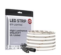 BTF-LIGHTING Bande LED FCOB COB Super Lumineux à Haut Luminosité 4000K Blanc Naturel 1957LM/M 24V 5M 480LEDs/m CRI90+ Largeur 10mm Dimmable Flexible pour Cuisine Placard Chambre(Bande seulement)