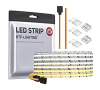 BTF-LIGHTING Bande LED flexible haute densité 5M 640LED/m accordable 3000K-6000K CRI 90+ dimmable ruban lumineux LED déformable pour décoration intérieure sous meuble chambre chambre cuisine DC12V