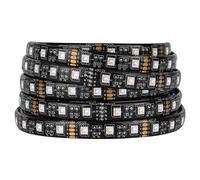 BTF-LIGHTING Bande LED RGBW 4 en 1 5050 5M 16.4ft 60LEDs/m RGB + Blanc Chaud 2700K-3000K DC12V IP65 PCB Noir pour Rétroéclairage TV, Cuisine, Chambre Décoration(Contrôleur et Alimentation Non Inclus)