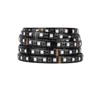 BTF-LIGHTING Bande LED RGBW 4 en 1 5050 5M 16.4ft 60LEDs/m RGB + Blanc Chaud 2700K-3000K DC24V IP65 PCB Noir pour Rétroéclairage TV, Cuisine, Chambre Décoration(Contrôleur et Alimentation Non Inclus)