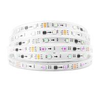 BTF-LIGHTING Bande LED WS2811 IC=RGB IC adressable Dream Color 5M 30LED/m 10Pixel/m 150LED 50pixel Etanche IP67 Ruban LED PCB blanc Flexible DC12V Effet de poursuite pour la décoration de la maison