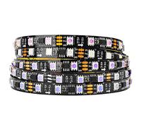BTF-LIGHTING Bande LED WS2811 IC=RGB IC adressable Dream Color 5M 60LEDs/m 20Pixels/m 300LEDs 100pixels Non-étanche Ruban LED PCB noir Flexible DC12V Effet de poursuite pour la décoration de la maison
