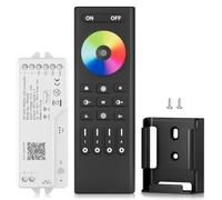 BTF-LIGHTING Contrôleur LED 2.4G WiFi SPI RGBW DR04W et Télécommande RF RC03RFB Kit Supporte Contrôle APP Tuya/Smart Life Contrôle Vocal Tiers pour SMD FCOB SK6812 WS2814 etc. Bandes LED RGBW