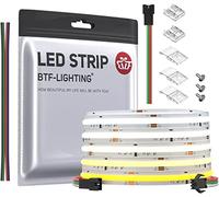 BTF-LIGHTING FCOB COB CCT adressable WS2811 IC Bande LED flexible haute densité de couleur uniforme 5M DC24V accordable 3000K-6000K CRI 90+576LED/m pour décoration intérieure