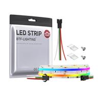 BTF-LIGHTING FCOB SPI RGB Bande flexible de LED haute densité COB WS2811 IC Bande lumineuse 1M 720LED/m 14W/M DC24V Blanc PCB IP30 Chasing Colour(Sans contrôleur ni alimentation)