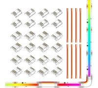 BTF-LIGHTING Kit de connecteurs COB 3pin 12mm,24 connecteurs Transparents,8 câbles d'extension 22AWG de 15cm de Long Uniquement compatibles avec Les Bandes LED FCOB WS2811 720 LED/m RGB (VCC DI GND)