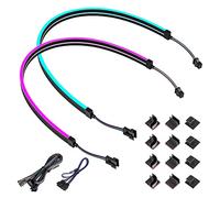 BTF-LIGHTING Lot 4 Ruban LED NEON 5050 RVB 50cm 12V 4Pin pour PC | Bande LED PC 50cm compatible ASUS Aura Sync, Gigabyte Fusion et MSI Mystic Light. Lot de 4.