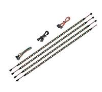 BTF-LIGHTING Lot 4 Ruban LED RGB WS2812B IC 48cm 5V 3Pin adressable PC | Bande LED PC adressable individuellement compatible Asus Aura, Gigabyte RGB Fusion, MSI Mystic Light