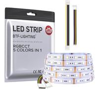 BTF-LIGHTING RGBCCT 5 Couleurs en 1 LED 5050SMD RGBWW RGB+Dimmable Température de Couleur Accordable 2700K-6500K 5M 60LED/m 300LEDs Ruban Lumineux LED Multi-Couleurs IP65 DC12V Pour Décoration