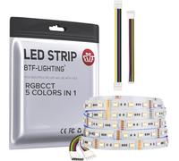 BTF-LIGHTING RGBCCT 5 Couleurs en 1 LED 5050SMD RGBWW RGB+Dimmable Température de Couleur Accordable 2700K-6500K 5M 60LED/m 300LEDs Ruban Lumineux LED Multi-Couleurs IP30 DC12V Pour Décoration