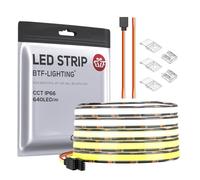BTF-LIGHTING Ruban LED FCOB COB CCT 5M 640LED/m 3000K-6000K 12V IP66 CRI90+