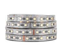BTF-LIGHTING Ruban LED RGBW 5M 60LEDs/m 2700K-3000K 24V IP67 PCB Blanc | Bande LED 5M SMD5050 4 en 1 RGB+blanc chaud pour rétroéclairage TV, cuisine et chambre. Sans contrôleur ni alimentation.