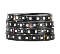 BTF-LIGHTING Ruban LED RGBW 5M 60LEDs/m 6000K-6500K 24V IP67 PCB Noir | Bande LED 5M SMD5050 4 en 1 RGB+blanc froid pour rétroéclairage TV, cuisine et chambre. Sans contrôleur ni alimentation.