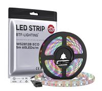 BTF-LIGHTING Ruban LED WS2812B RVB 5050 5M 60LED/m 5V Fils en alliage ECO | Bande LED 5M 300 Pixels PCB Blanc adressable individuellement 10mm IP65 pour Cuisine Chambre TV projet DIY (Bande uniquement)