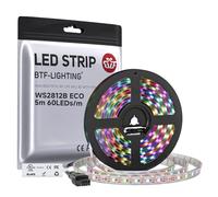 BTF-LIGHTING Ruban LED WS2812B RVB 5050 5M 60LED/m 5V Fils en alliage ECO | Bande LED 5M 300 Pixels PCB Blanc adressable individuellement 12mm IP67 pour Cuisine Chambre TV projet DIY (Bande uniquement)