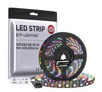 BTF-LIGHTING Ruban LED WS2812B RVB 5050 5M 60LED/m 5V Fils en alliage ECO | Bande LED 5M 300 Pixels PCB Noir adressable individuellement 10mm IP65 pour Cuisine Chambre TV projet DIY (Bande uniquement)