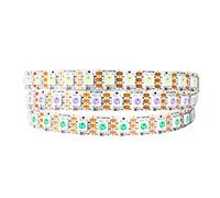 BTF-LIGHTING Ruban LED WS2812B RVB 5050SMD Flexible 1M 100LED/m 5V puce or | Bande LED 1M 100 Pixels PCB Blanc adressable individuellement 10mm IP30 pour Cuisine Chambre TV projet DIY(Bande uniquement)