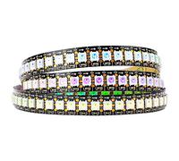 BTF-LIGHTING Ruban LED WS2812B RVB 5050SMD Flexible 1M 144LED/m 5V puce or | Bande LED 1M 144 Pixels PCB Noir adressable individuellement 12mm IP30 pour Cuisine Chambre TV projet DIY (Bande uniquement)