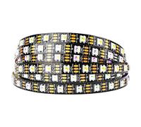 BTF-LIGHTING SK6812RGBW(WS2812B RGBW) RGB+Blanc chaud 4 couleurs dans 1 LED individuellement adressable 5m 60LED/pixels/m Flexible Dream Color Bande LED IP30 Non-étanche DC5V noir PCB