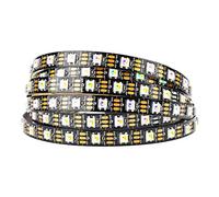 BTF-LIGHTING SK6812RGBW(WS2812B RGBW) RGB+Blanc naturel 4 couleurs dans 1 LED individuellement adressable 5m 60LED/pixels/m Flexible Dream Color Bande LED IP30 Non-étanche DC5V noir PCB
