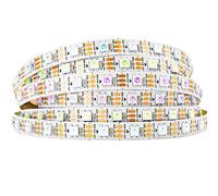 BTF-LIGHTING WS2812B RGB 5050SMD Individuel adressable 5m 60Pixels /m PCB blanc flexible Bande de pixels LED couleur de rêve IP30 Non étanche faisant écran LED, mur LED uniquement DC5V