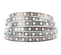 BTF-LIGHTING WS2812B WS2812 5 m 60 LED/pixels/m 300 LED RVB adressable individuellement flexible noir PCB bande avec LED SMD 5050 étanche dans tube IP67 DC 5 V