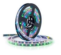 BTF-LIGHTING WS2812E Fils en alliage ECO RGB 5050SMD adressable individuel 5m 30Pixels/m 150Pixels PCB noir flexible Bande de pixels LED couleur de rêve IP67 Projets de bricolage étanches DC5V