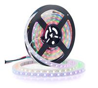 BTF-LIGHTING WS2812E Fils en alliage ECO RGB 5050SMD adressable individuel 5m 60Pixels/m 300Pixels PCB blanc flexible Bande de pixels LED couleur de rêve IP67 Projets de bricolage étanches DC5V