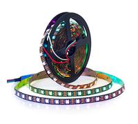 BTF-LIGHTING WS2812E Fils en alliage ECO RGB 5050SMD adressable individuel 5m 60Pixels/m 300Pixels PCB noir flexible Bande de pixels LED couleur de rêve IP30 Projets de bricolage non étanches DC5V