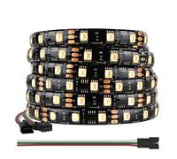 BTF-LIGHTING WS2814 IC RGBW RGB+Blanc chaud adressable DC12V 16.4FT 60LED/m 10pixel/m Flexible 4 Couleurs en 1 Bande LED IP65 pour la décoration intérieure (sans adaptateur ni contrôleur)