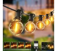 btfarm 10+3M Guirlande Lumineuse Exterieure, 15+1 LED Ampoule Guirlande Guinguette, Étanche IP44 Plastique G40 Ampoule Guirlande Electrique Exterieur et Interieur pour Fête, Jardin, Mariage, Patio
