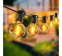 btfarm 15M Guirlande Lumineuse Exterieure Avec Télécommande, Blanc Chaud | Dimmable & Minuterie, Etanche Guirlande Guinguette Electrique, 3 Modes G40 LED Ampoule pour Jardin Terrasse Balcon Pergola