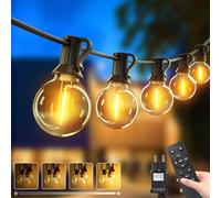 btfarm 30M Guirlande Lumineuse Exterieure Avec Télécommande, Blanc Chaud | Dimmable & Minuterie, Etanche Guirlande Guinguette Electrique, 3 Modes G40 LED Ampoule pour Jardin Terrasse Balcon Pergola