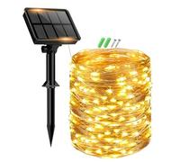 btfarm Guirlande Solaire Exterieur, 15+2m 150LED Guirlande Lumineuse Exterieure Solaire Étanche 8 Modes, Guirlande Extérieure Décoration pour Jardin Terrasse Cour Maison Noël Mariage Fête