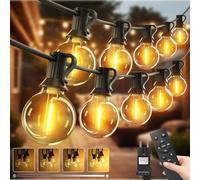 btfarm Lot de 2 10M Guirlande Guinguette Exterieur Avec Télécommande, Dimmable G40 LED Guirlande Lumineuse Exterieure, Etanche Ampoule Lumiere Electrique pour Jardin Terrasse Balcon Pergola Fête