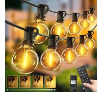 btfarm Lot de 2 15M Guirlande Guinguette Exterieur Avec Télécommande, Dimmable G40 LED Guirlande Lumineuse Exterieure, Etanche Ampoule Lumiere Electrique pour Jardin Terrasse Balcon Pergola Fête