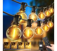 btfarm Lot de 2 30M Guirlande Lumineuse Exterieure Avec Télécommande | Dimmable & Minuterie, Etanche Guirlande Guinguette Electrique, 3 Modes G40 LED Ampoule pour Jardin Terrasse Balcon Pergola