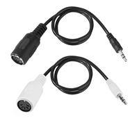 BTFO 2pcs Adaptateur MIDI Type-A vers 3,5mm, 35,5cm Câble Breakout MIDI Femelle vers TRS 3,5mm Mâle Convertisseur Audio pour Claviers Synthés & DAWs (Noir, Blanc)