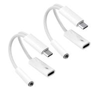 BTFO 2pcs Adaptateur USB C vers Prise Casque, Adaptateur Audio USB-C vers 35mm avec Charge Rapide PD Câble Tressé Convertisseur de Prise Casque pour Téléphone et Tablette