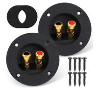 BTFO 2pcs Bornier Haut-Parleur, ABS Alliage de Zinc Ronds Bornier Subwoofer avec Vis et Joints pour Utilisation Domestique Automobile Audio Assurant une Transmission Optimale du Signal