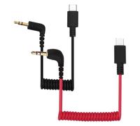BTFO 2pcs Câbles Adaptateurs Microphone USB C vers TRS 3,5mm, pour Hollyland Lark M1/M2/MAX/150/M1/MAX Duo Câble Sortie Audio DAC Câble Spiralé Rode Wireless GO 2/ME/Pro Android iPhone 15/16
