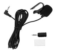 BTFO 3,5mm Microphone Voiture, HD Voix Auto Radio Micro Ensemble Remplacement avec Câble 3m & Adaptateur 3,5mm vers 2,5mm pour Pioneer Kenwood Jensen Unité Tête Véhicule Audio Activé Stéréo GPS DVD