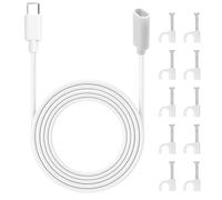 BTFO 6m USB C Câble Extension, PVC & Cuivre Fil USB C Mâle à Femelle Cordon Extenseur avec Clip Attaches Compatible avec Pan-Tilt Indoor Cam Long Type-C Câble Charge (Blanc)