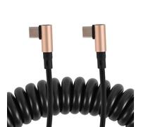 BTFO Angle Droit Câble Enroulé USB C à USB C, 240W Câble Données Type C 90 Degrés Transfert Données Haut Débit 20Gbps & Charge Rapide PD Extensible Jusqu'à 1,1m pour iPhone Tablettes Ordinateur